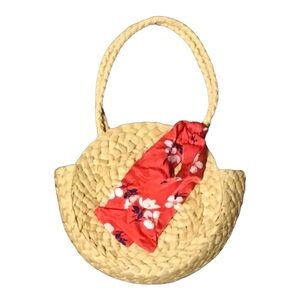 Janie and Jack Straw Circle Bag with Tie Scarf